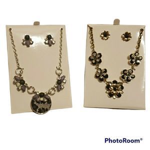 2 Women's Necklace and Earring Sets
